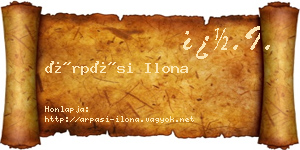 Árpási Ilona névjegykártya