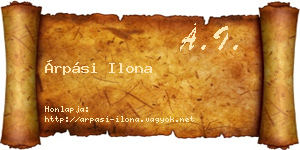 Árpási Ilona névjegykártya