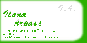 ilona arpasi business card